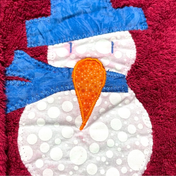 Lot/2 𝑯𝒂𝒏𝒅𝒎𝒂𝒅𝒆 Christmas Snowman Hand Towels 🎁 - Picture 13 of 16